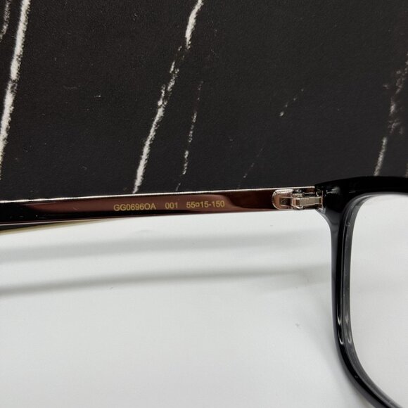 NEW GUCCI GG0696OA 001 GUCCI BLACK SQUARE EYEGLASSES GUCCI - Picture 8 of 10